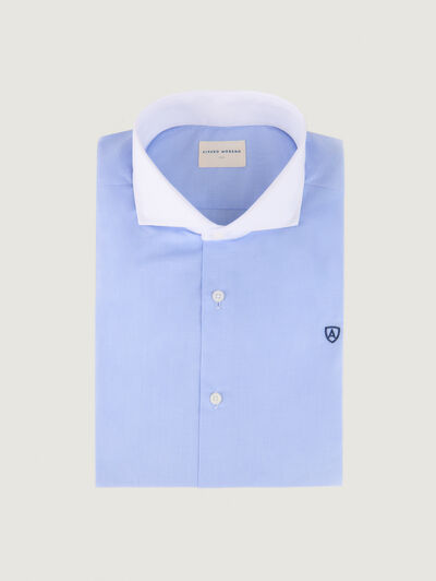 CAMISA MICRO C. BLANCO CELESTE