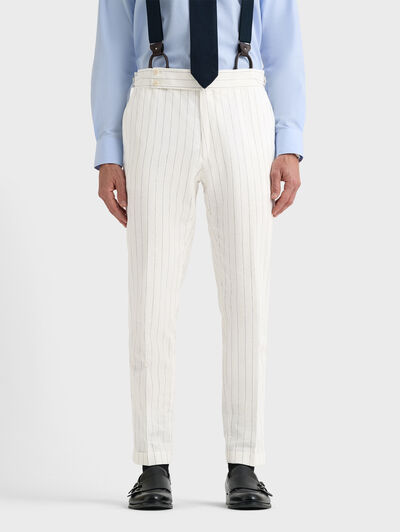 PANTALON HEROS LINO DIPLO BLANCO