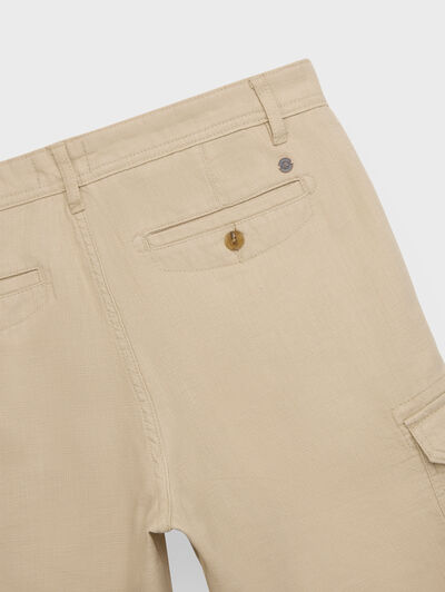 BERMUDA TINTADA CARGO CAMEL