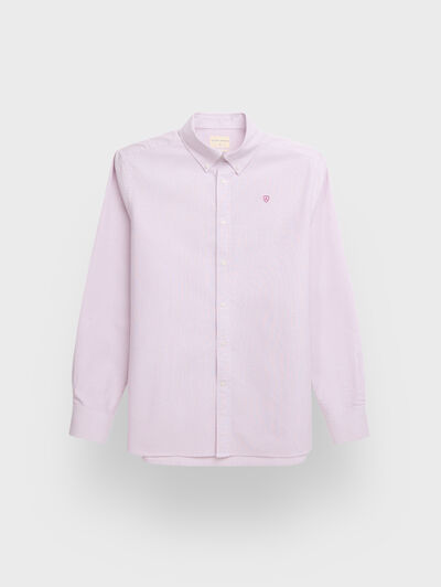 CAMISA OXFORD MIL RAYAS BURDEOS