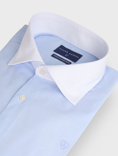 CAMISA FIL A FIL C.BLANCO CELESTE