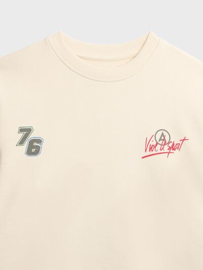 SUDADERA RACE KIDS BEIGE