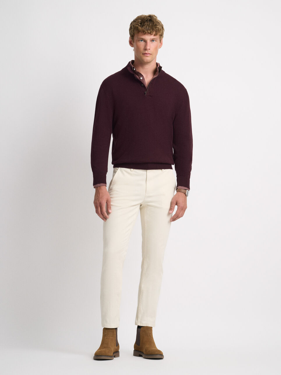 JERSEY BUTTON COLLAR