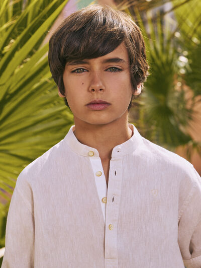 POLERA MAO CONTRASTE KIDS BEIGE