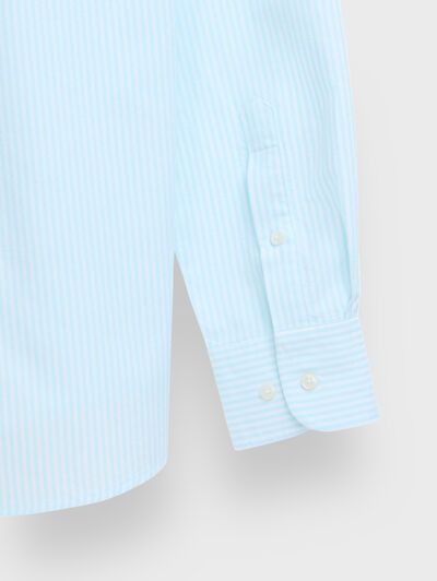 POLERA OXFORD RAYAS VERDE AGUA