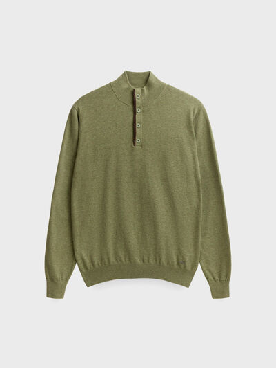 JERSEY BUTTON COLLAR VERDE