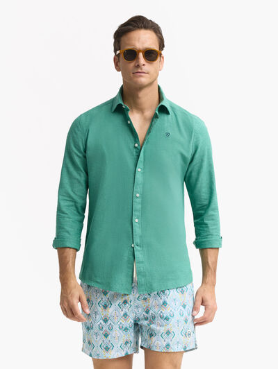 CAMISA LINO CHAMBRAY VERDE