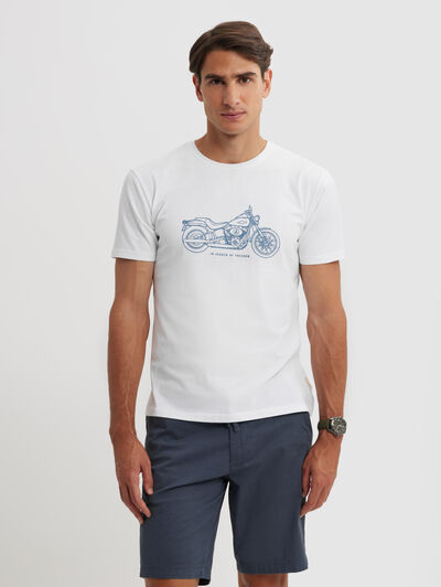 CAMISETA MOTORCYCLE BLANCO