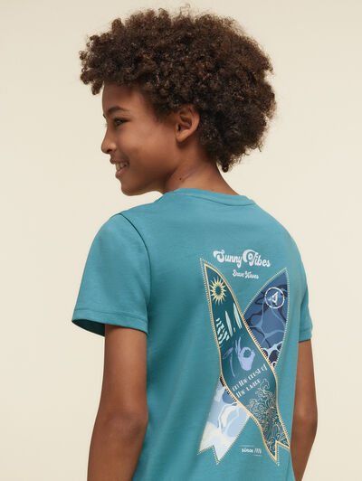 CAMISETA VIBES KIDS VERDE AGUA