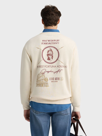 SUDADERA GRAPHIC BEIGE