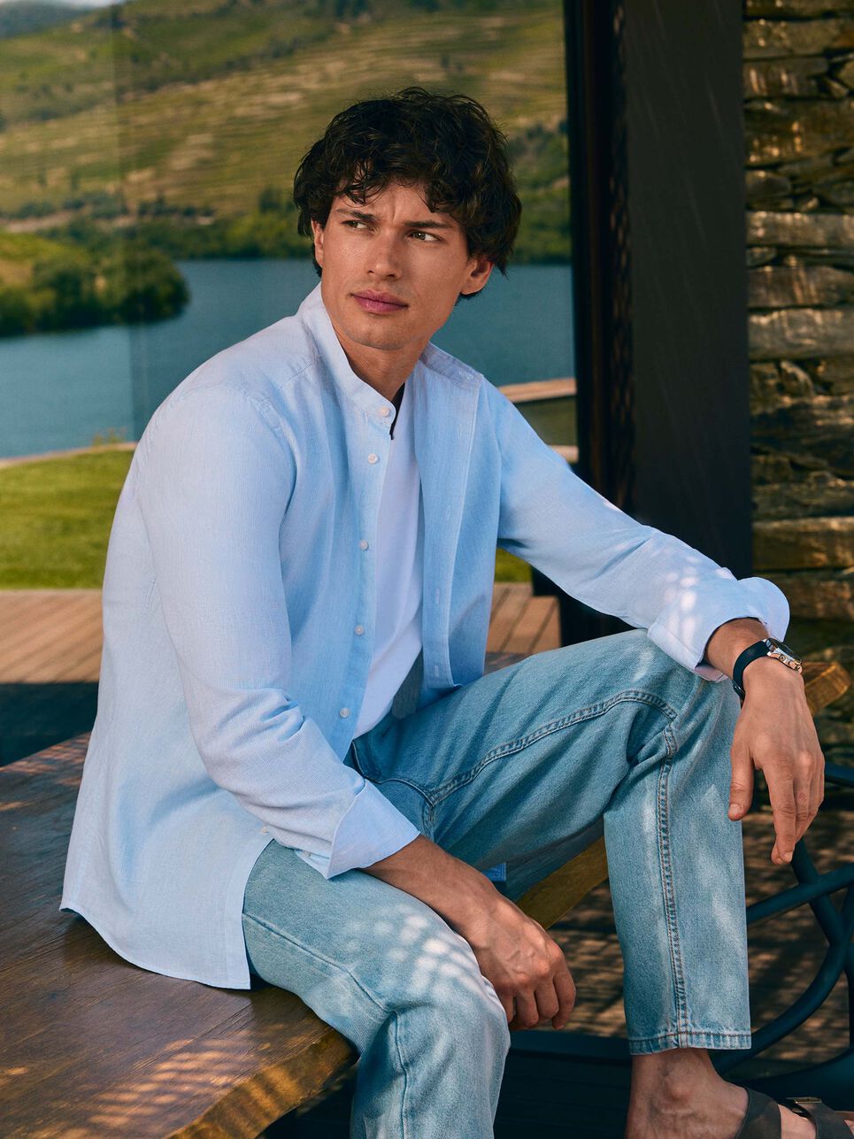 CAMISA LINO MIL RAYAS MAO