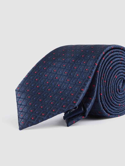 CORBATA JACQUARD MF AZUL MARINO