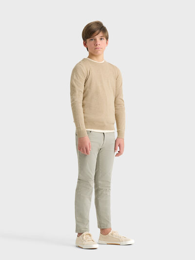 JERSEY ROUND NECK KIDS BEIGE
