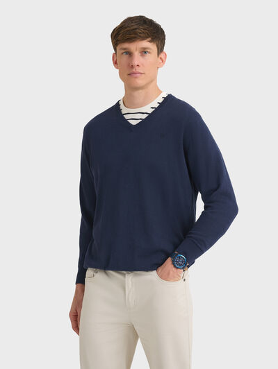 JERSEY V-NECK AZUL MARINO