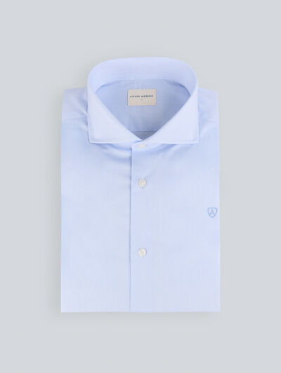 CAMISA VESTIR MIL RAYAS CELESTE