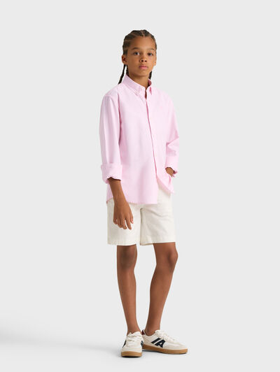 CAMISA OXFORD MIL RAYAS KIDS CORAL