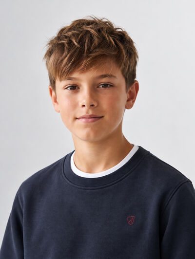 SUDADERA BASICA KIDS AZUL MARINO