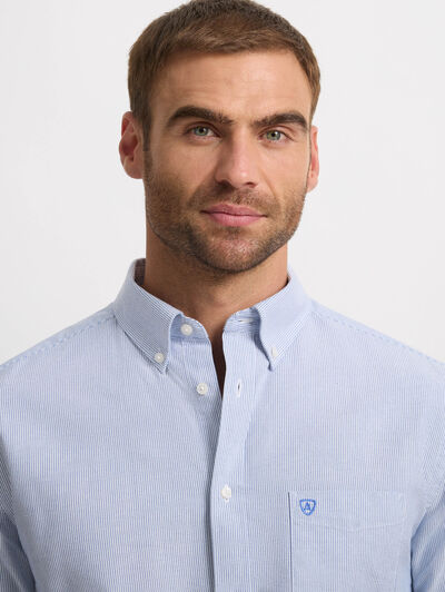 CAMISA MIL RAYAS POCKET AZUL