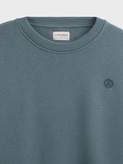 SUDADERA BASICA OVERSIZE AZUL