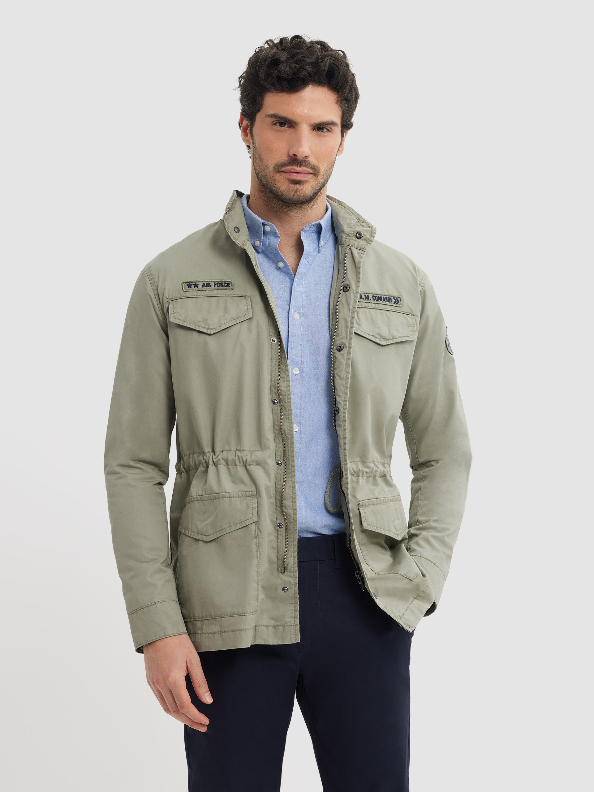 Sahariana verde hombre outlet