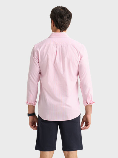 POLERA OXFORD RAYAS CORAL