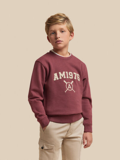 SUDADERA PATCH KIDS BURDEOS