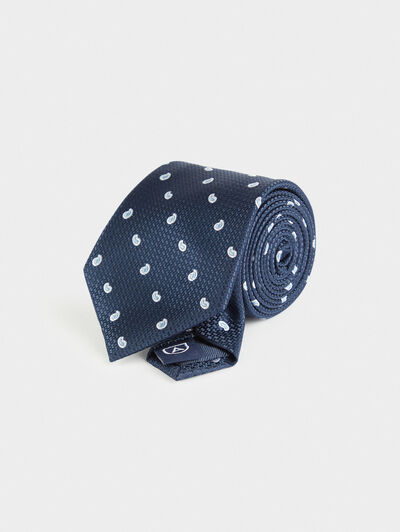 CORBATA JACQUARD MF AZUL MARINO