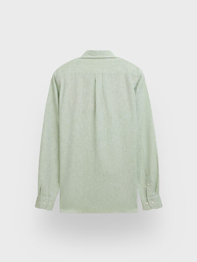 CAMISA LINO C.BOTON VERDE