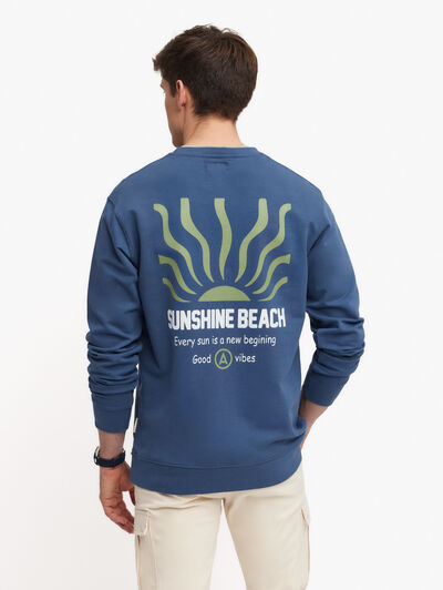 SUDADERA FLOCK AZUL MARINO