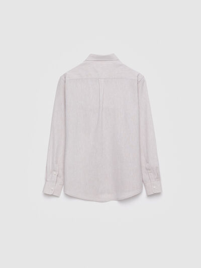 CAMISA LINO BOLSILLO BEIGE