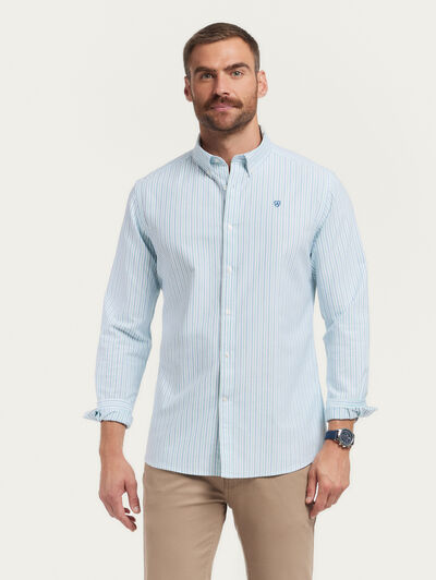 CAMISA OXFORD FANCY STR VERDE