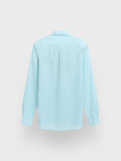 CAMISA LINO C.BOTON VERDE AGUA