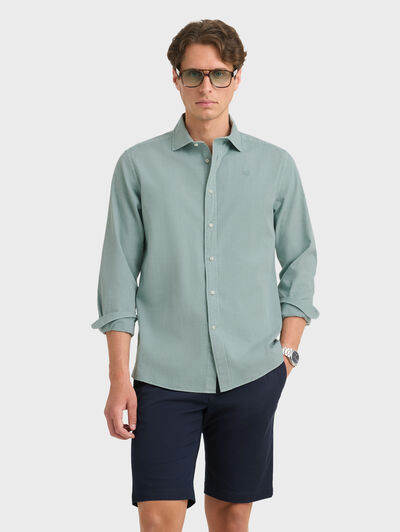 CAMISA POPELIN CELESTE