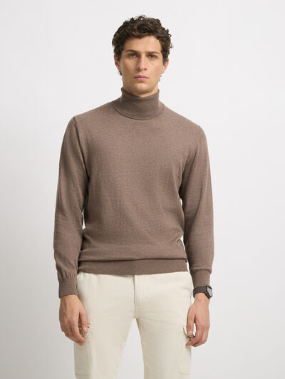 JERSEY ROLL COLLAR CAMEL