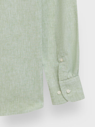 CAMISA LINO C.BOTON VERDE