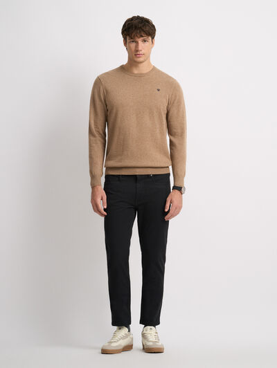 JERSEY ROUND NECK TRENDY CAMEL