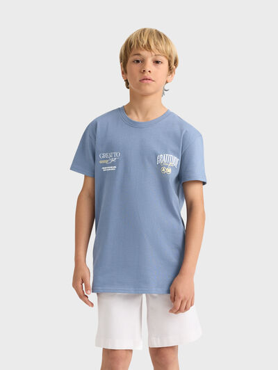 CAMISETA GRATITUDE KIDS AZUL