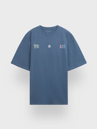 CAMISETA LETTERS AZUL MARINO