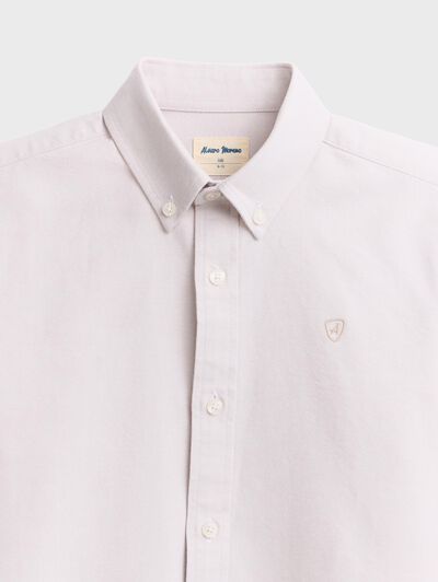 CAMISA OXFORD SOLID KIDS BEIGE