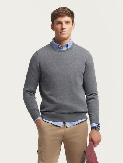 JERSERY ROUND NECK TRENDY GRIS