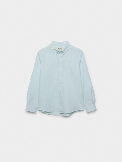CAMISA LINO RAYAS BD KIDS VERDE AGUA