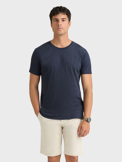 CAMISETA MELANGE AZUL MARINO