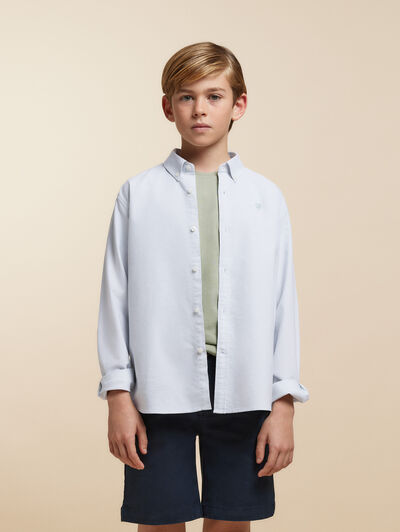CAMISA OXFORD MIL RAYAS KIDS VERDE