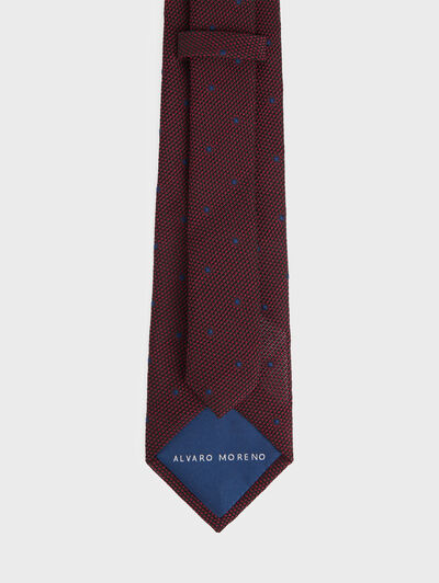 CORBATA GRENADINE LUNARES BURDEOS