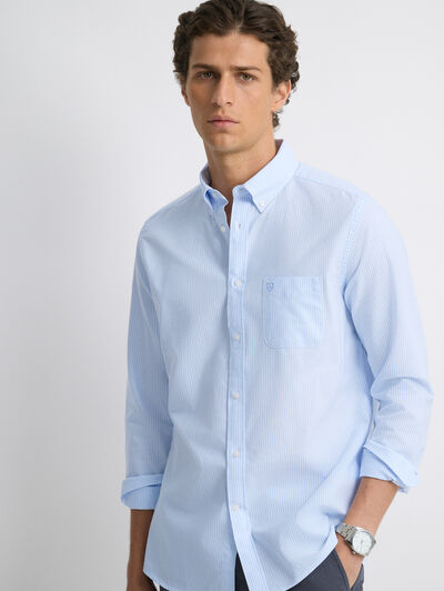 CAMISA OXFORD STRIPES CELESTE