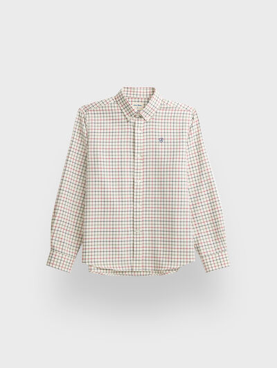CAMISA FLANNEL CHECKS KIDS BEIGE