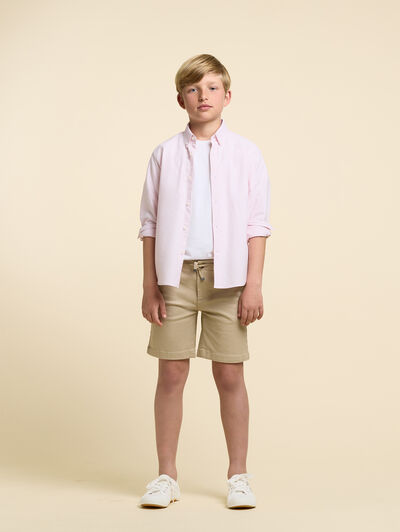 CAMISA OXFORD MIL RAYAS KIDS CORAL
