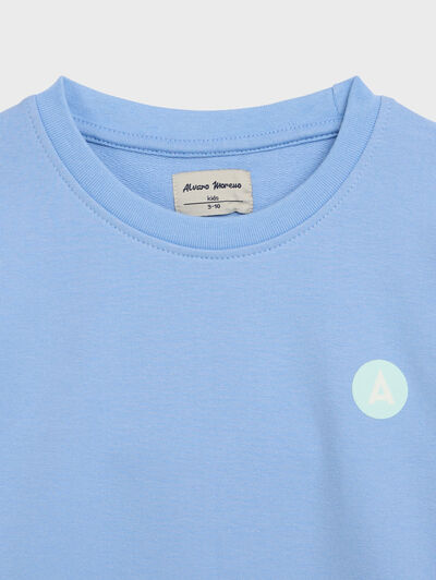 SUDADERA LOGO KIDS CELESTE
