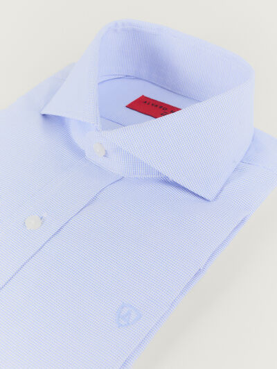 CAMISA VESTIR MICROESTRUCTURA CELESTE