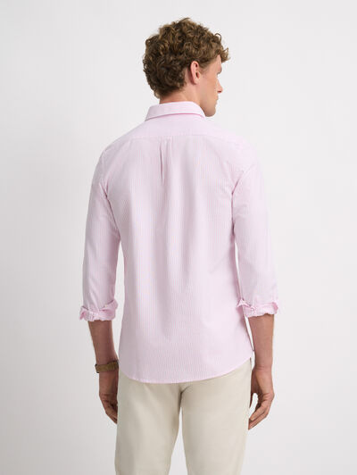 CAMISA OXFORD RAYAS ROSA